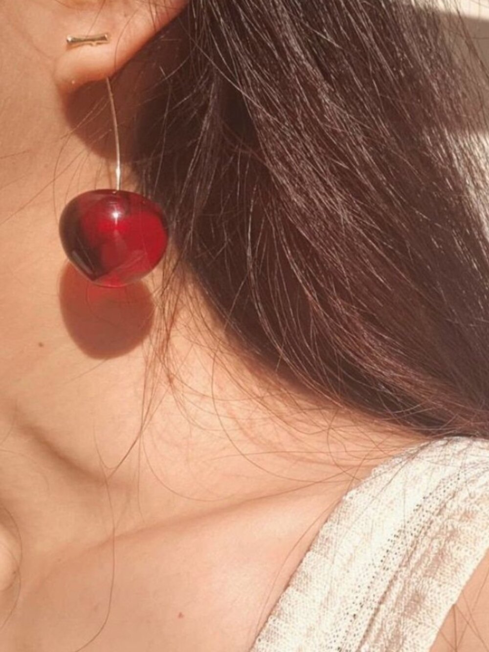 New Anthropologie Cherry Drop Earrings - Picture 2 of 3